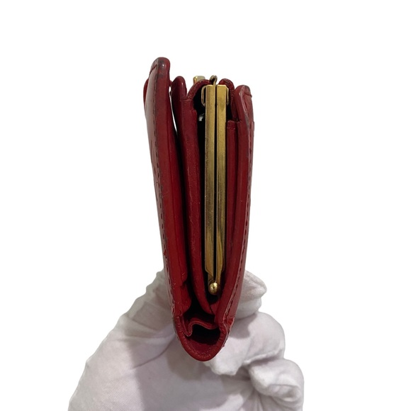 LV Louis Vuitton French Wallet Monogram Vernis in patent RED - designer - flawed - Picture 4 of 14